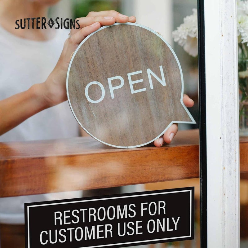 Sutter Signs Restrooms for Customer Use Only Sticker Signs (Pack of 2) - Image 3